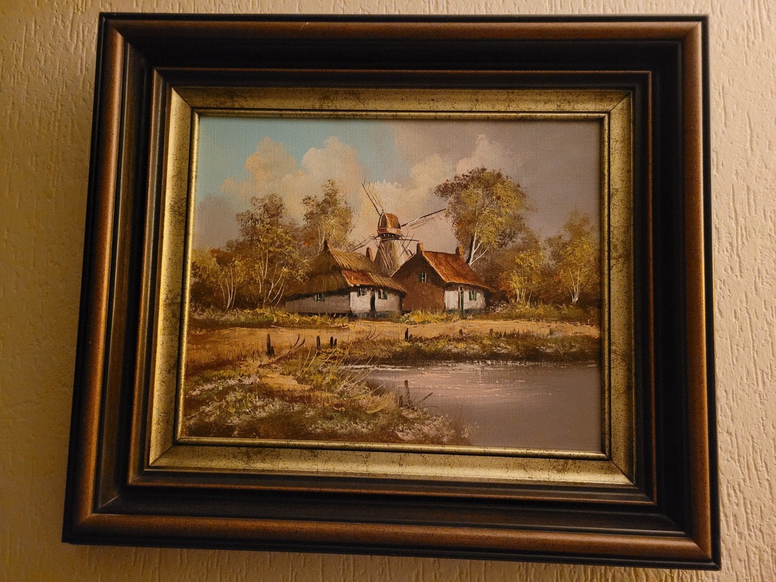 kader met landschapschilderij, Antiek en Kunst, Ophalen, Landschap
