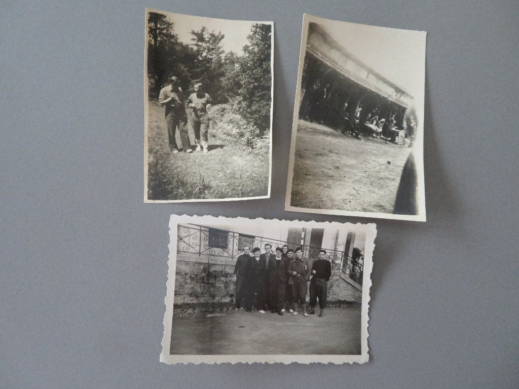 3 foto,s Belgische soldaten Sanatorium Cambo les Bains 1944, Enlèvement ou Envoi, Autres, Photo ou Poster