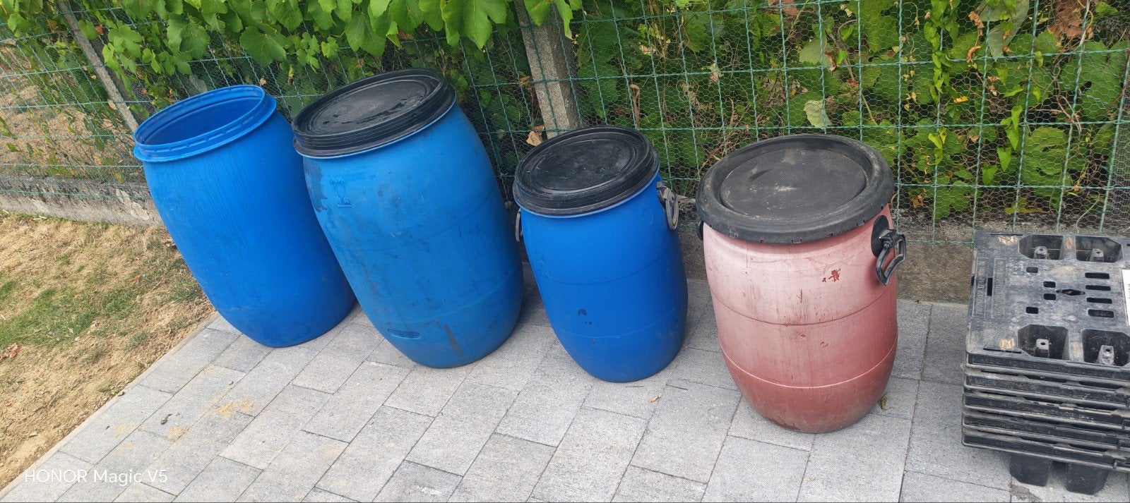 4 wattertonnen, Tuin en Terras, Regentonnen, 75 tot 150 liter, Ophalen, Gebruikt, Kunststof