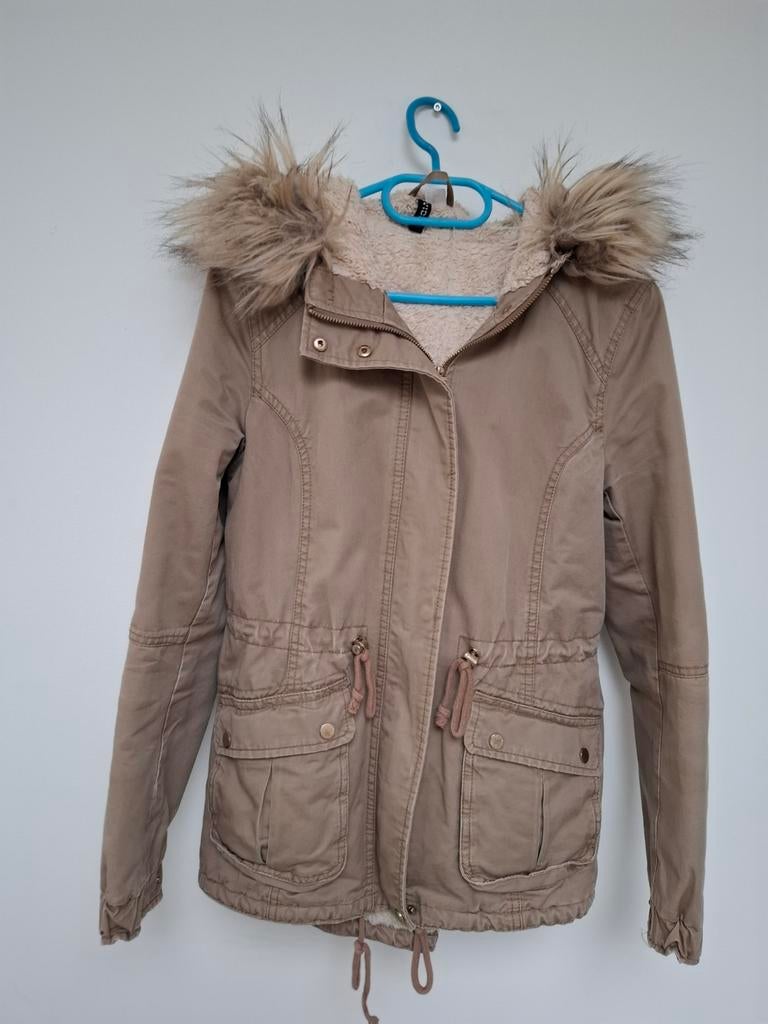 Winterjas beige H&M maat 38/M, Maat 38/40 (M), H&M, Beige, Ophalen of Verzenden