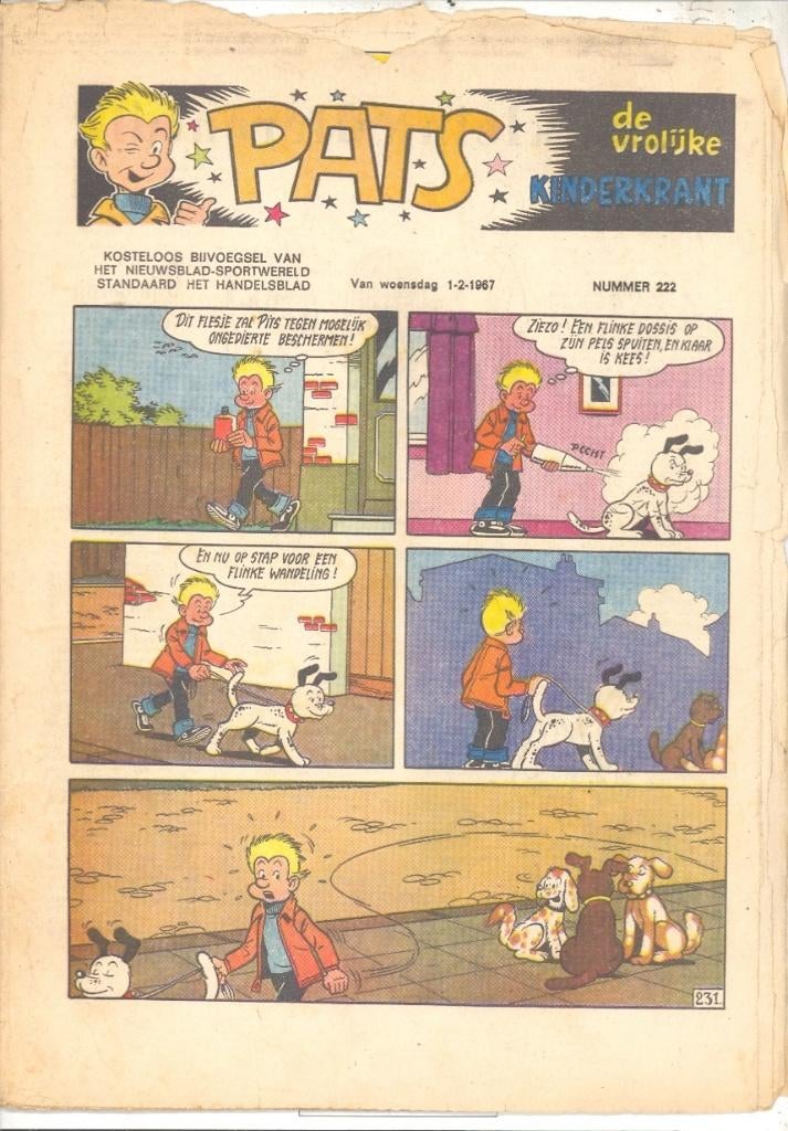 Patskrant nr 222 (1/2/1967)., Gelezen, Willy Vandersteen, Eén stripboek, Ophalen of Verzenden