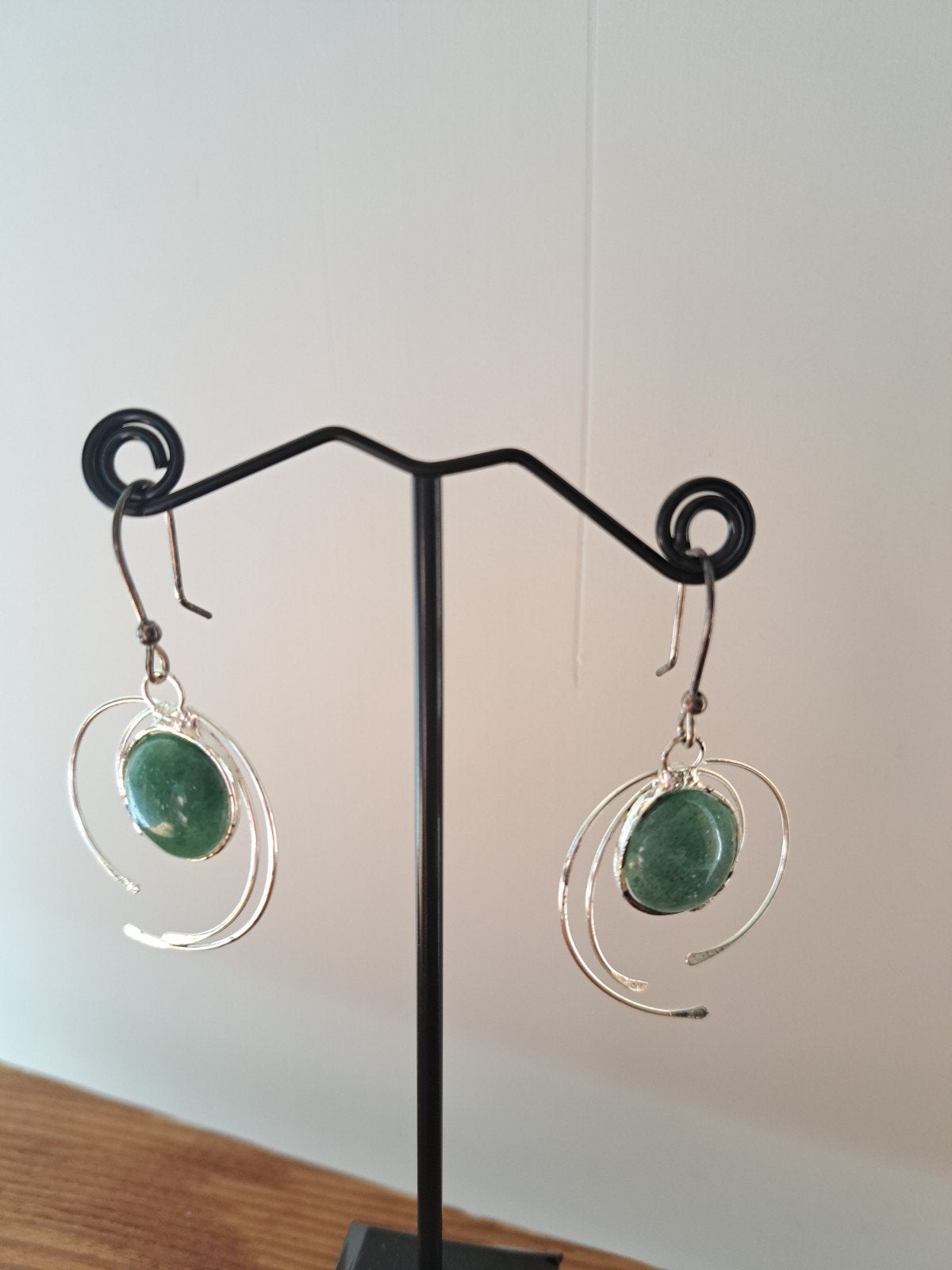 Oorhangers zilver met aventurijnkwarts, Ophalen, Zilver, Zilver