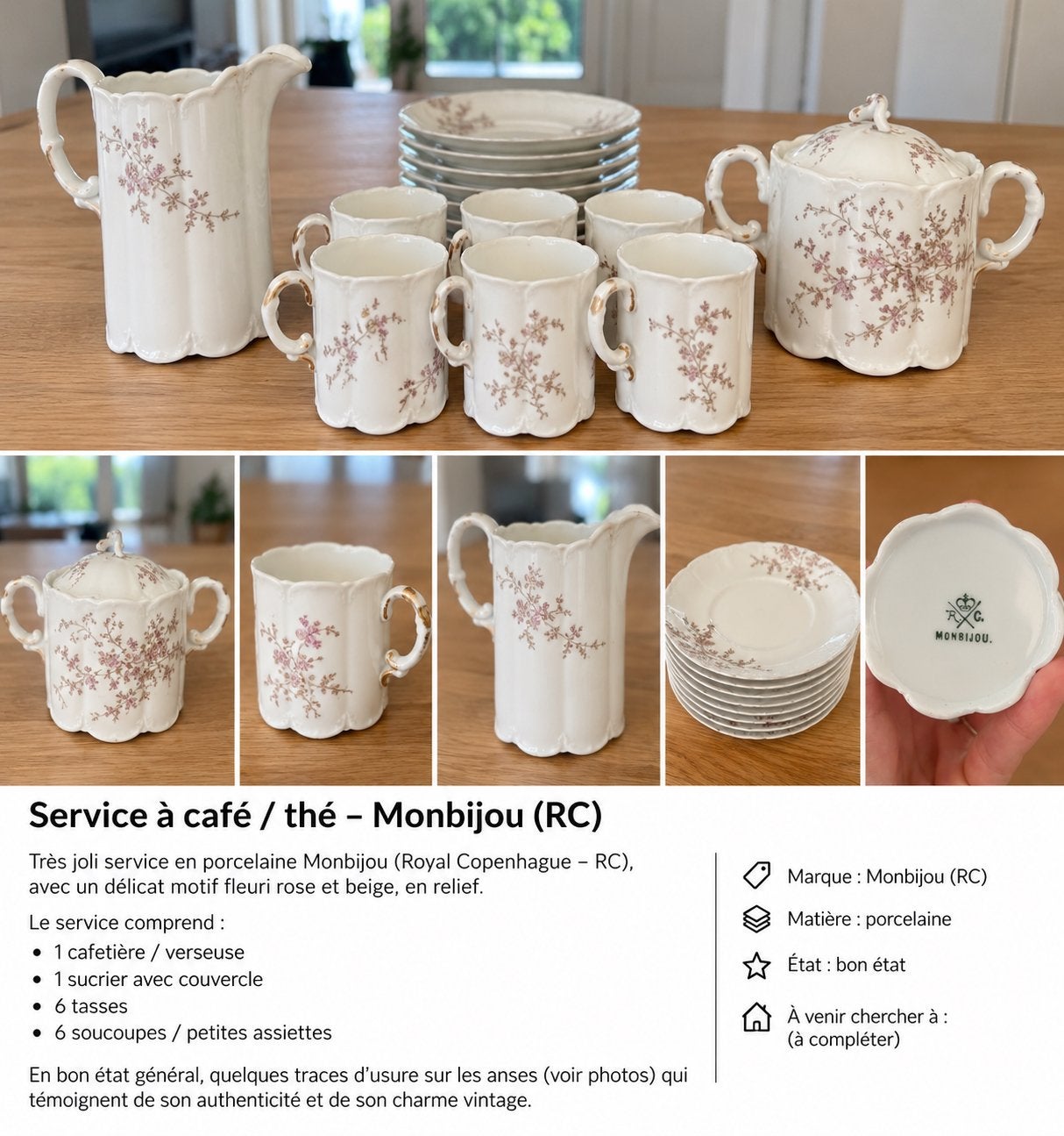 Servile à café / thé ancien – Monbijou, Enlèvement