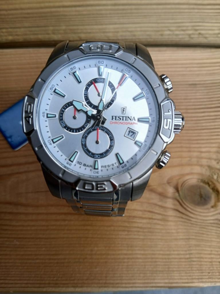 Festina heren horloge, Ophalen, Staal, Polshorloge, Nieuw