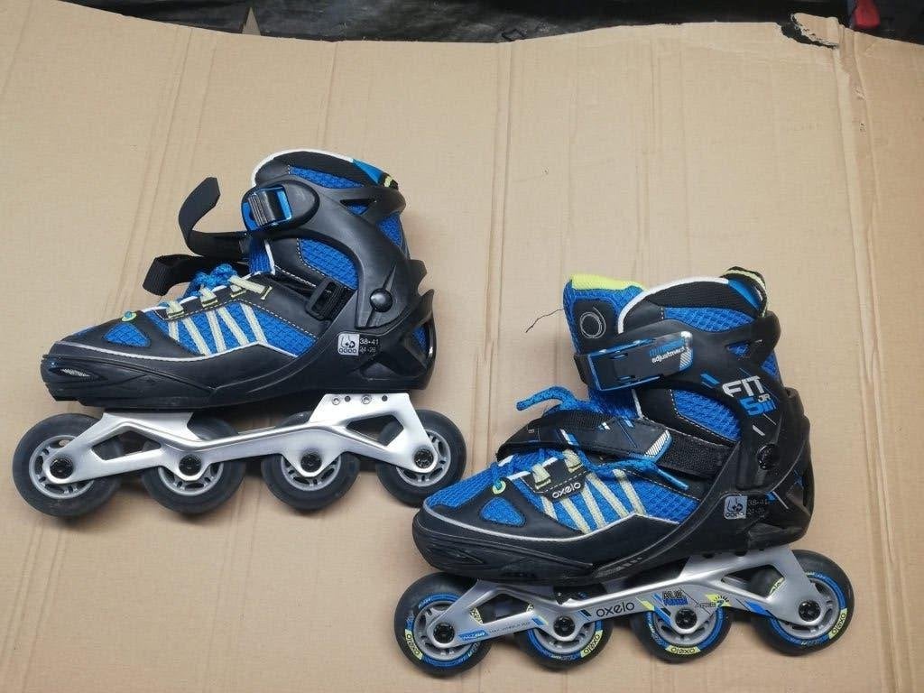 Skeelers Oxelo Jr maat 38-41 + knie/elleboog bescherming, Sport en Fitness, Skeelers, Bescherming, Ophalen, Overige merken, Verstelbaar