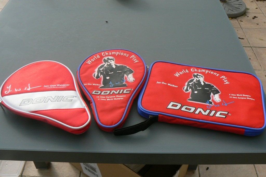 PING PONG DONIC 3 HOUSSES JAN-OVE WADNER, Sport en Fitness, Ophalen of Verzenden, Zo goed als nieuw, Overige typen