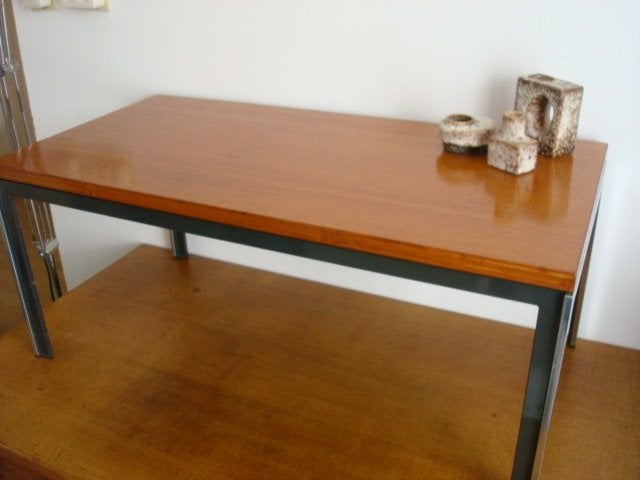 TABLES BASSES VINTAGE AU DESIGN BELGO-NÉERLANDAIS DIV., Maison & Meubles, Enlèvement, Utilisé, Rectangulaire, Métal