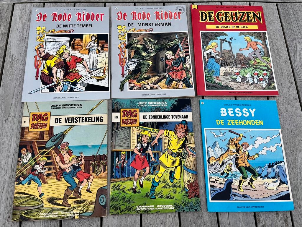 6 strips - De Rode Ridder, De Geuzen, Dag en Heidi, Bessy, Ophalen, Zo goed als nieuw