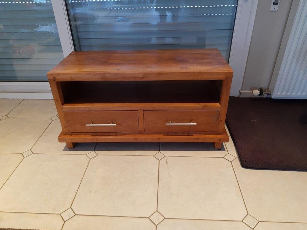 TV-meubel in teak, Teck, Modern / koloniaal, Moins de 100 cm, Comme neuf