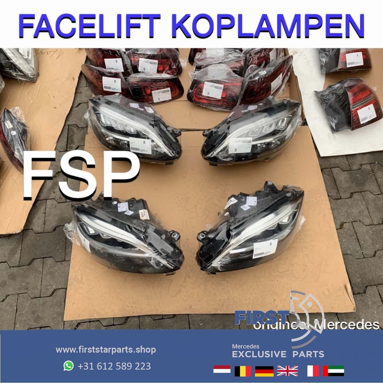 W205 C205 Mercedes C Klasse FACELIFT LED Koplamp LINKS RECHT, Utilisé, -, -, Enlèvement ou Envoi