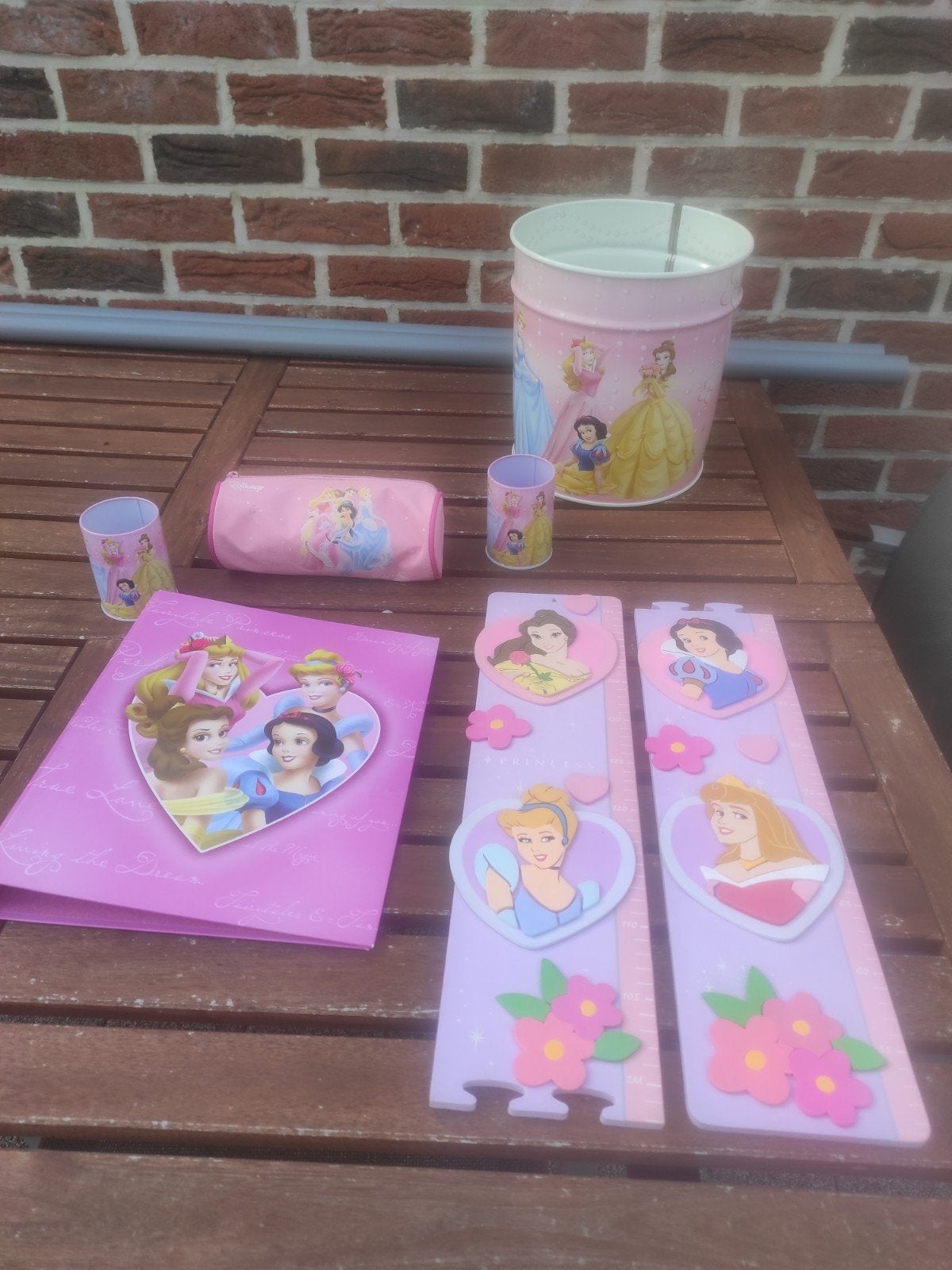 lot princesse : classeur,poubelle , 2 portes bics ,plumier.., Enlèvement