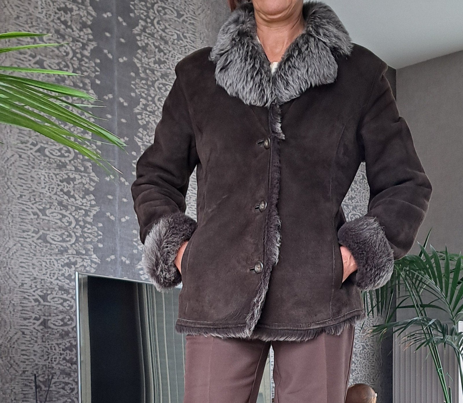 bontjas ,lamsleer, Kleding | Dames, Bruin, Gory, Gedragen, Ophalen