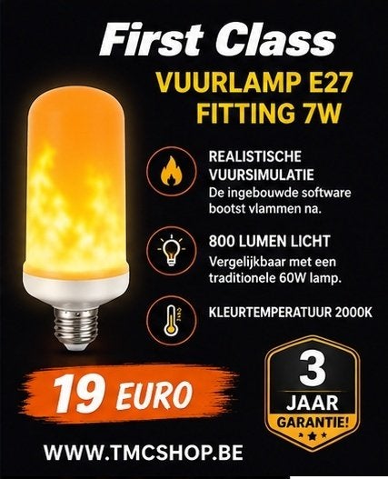 Nieuwe First Class Vuurlamp E27 Fitting 7W, Muziek en Instrumenten, Ophalen of Verzenden, Nieuw, Licht, Geluidgestuurd