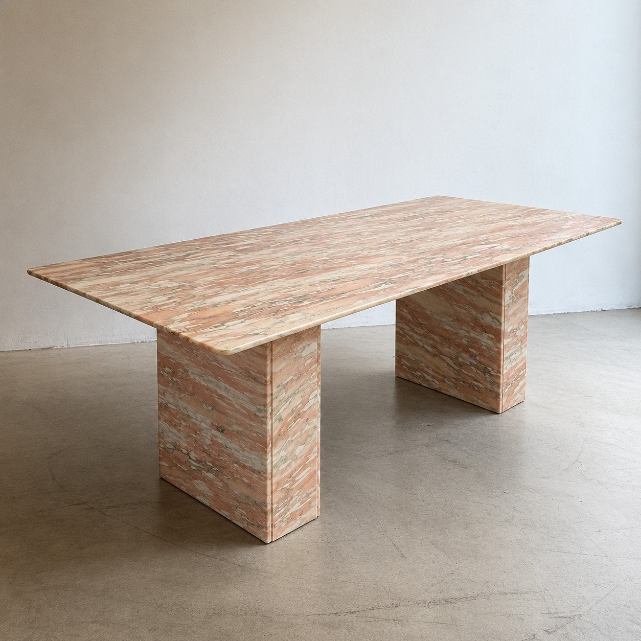 Vintage marmeren eettafel jaren 70 Rosa Portogallo, Huis en Inrichting, Ophalen