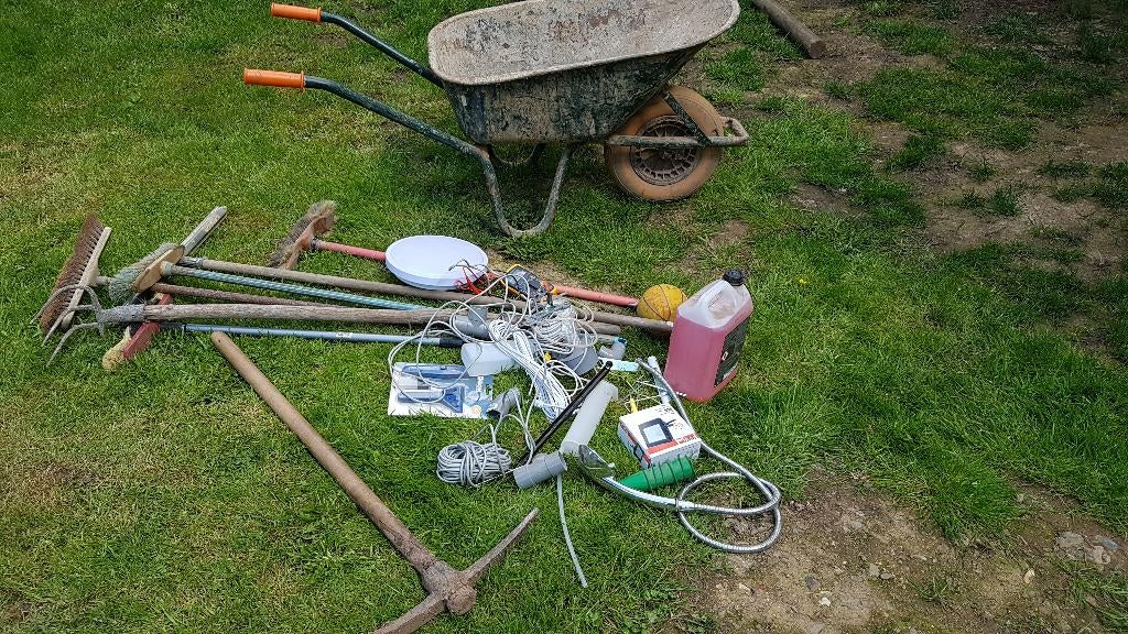 set gereedschap, kruiwagen, enz, Tuin en Terras, Ophalen