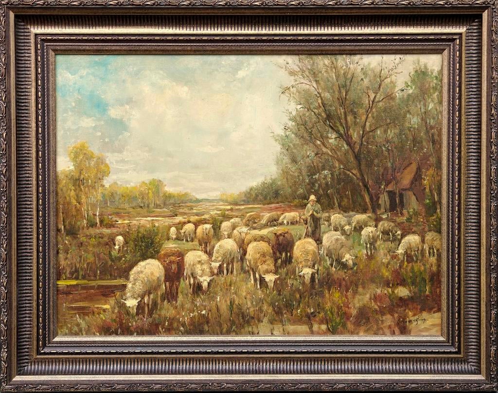 Gerrit Haverkamp, Herderin met haar kudde, Antiek en Kunst, Ophalen