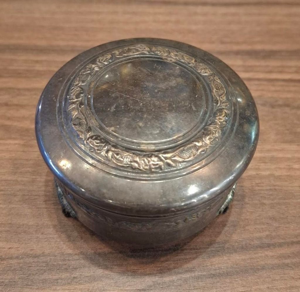 Antiek verzilverd juwelen doosje., Ophalen of Verzenden