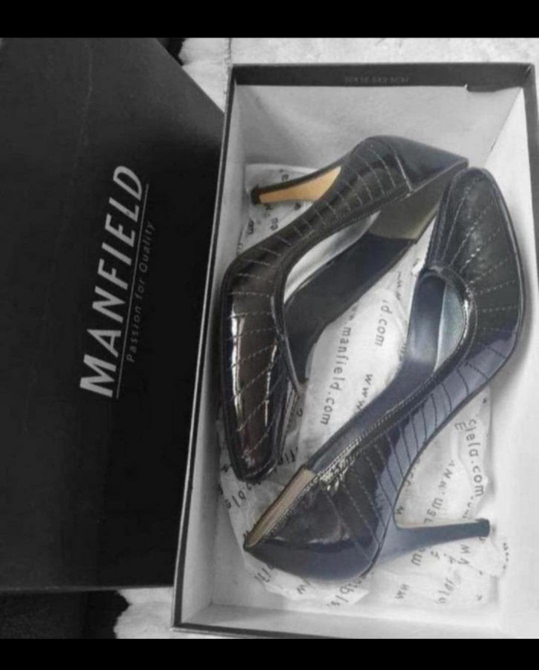 Manfield pumps Maat 37 Echt leer - In uitstekende staat, Pumps, Zwart, Ophalen of Verzenden, Zo goed als nieuw