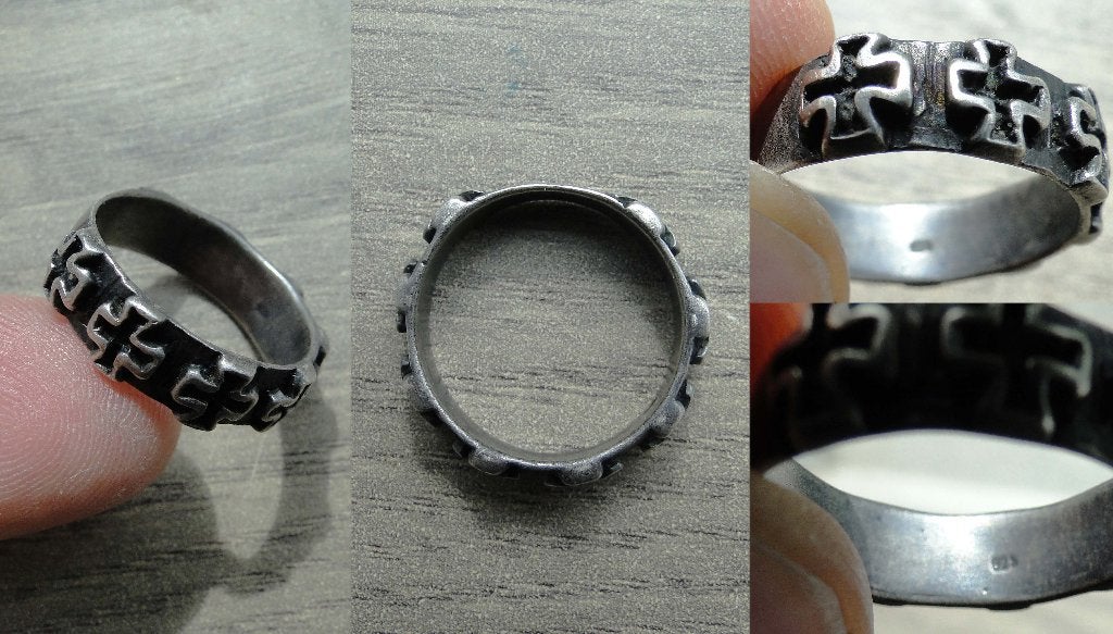 bague patriotique allemand WW1, Enlèvement ou Envoi, Armée de terre, Emblème ou Badge