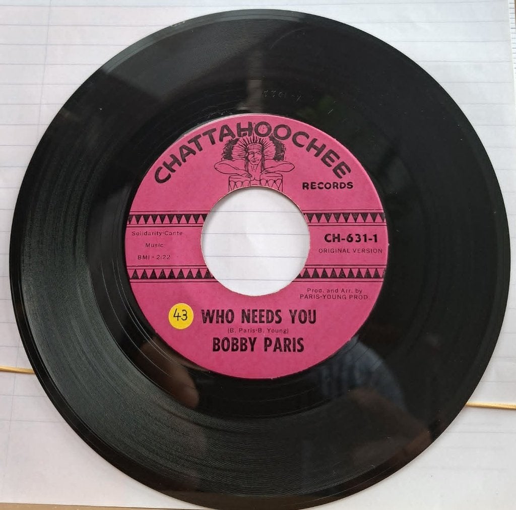 Popcorn Groove / Bobby Paris / Who Needs You, Pressage original, Enlèvement ou Envoi, 7 inch, Utilisé