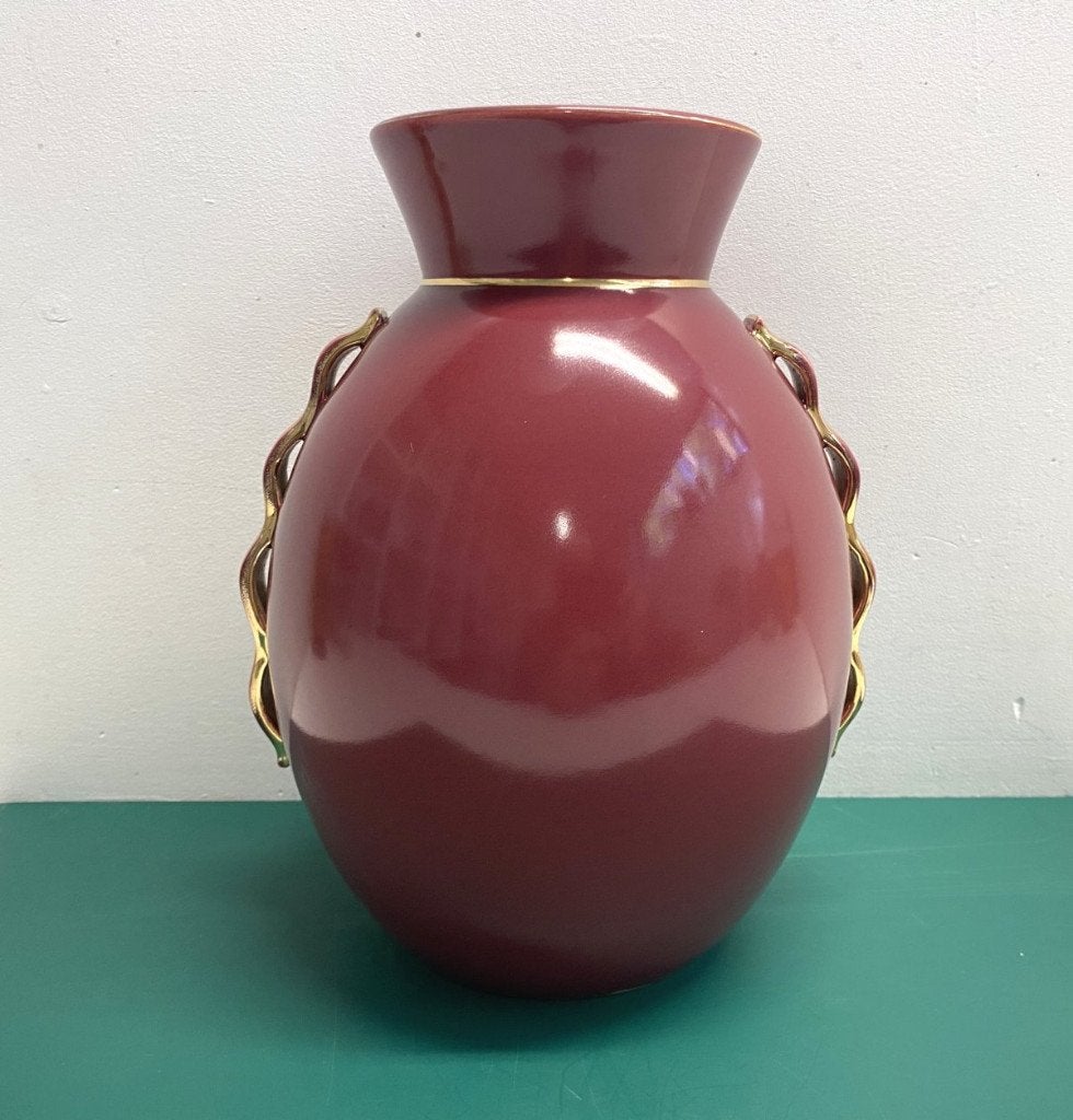 Boch Keramis - Raymond Chevalier - Vase rouge modèle 1271, Enlèvement ou Envoi