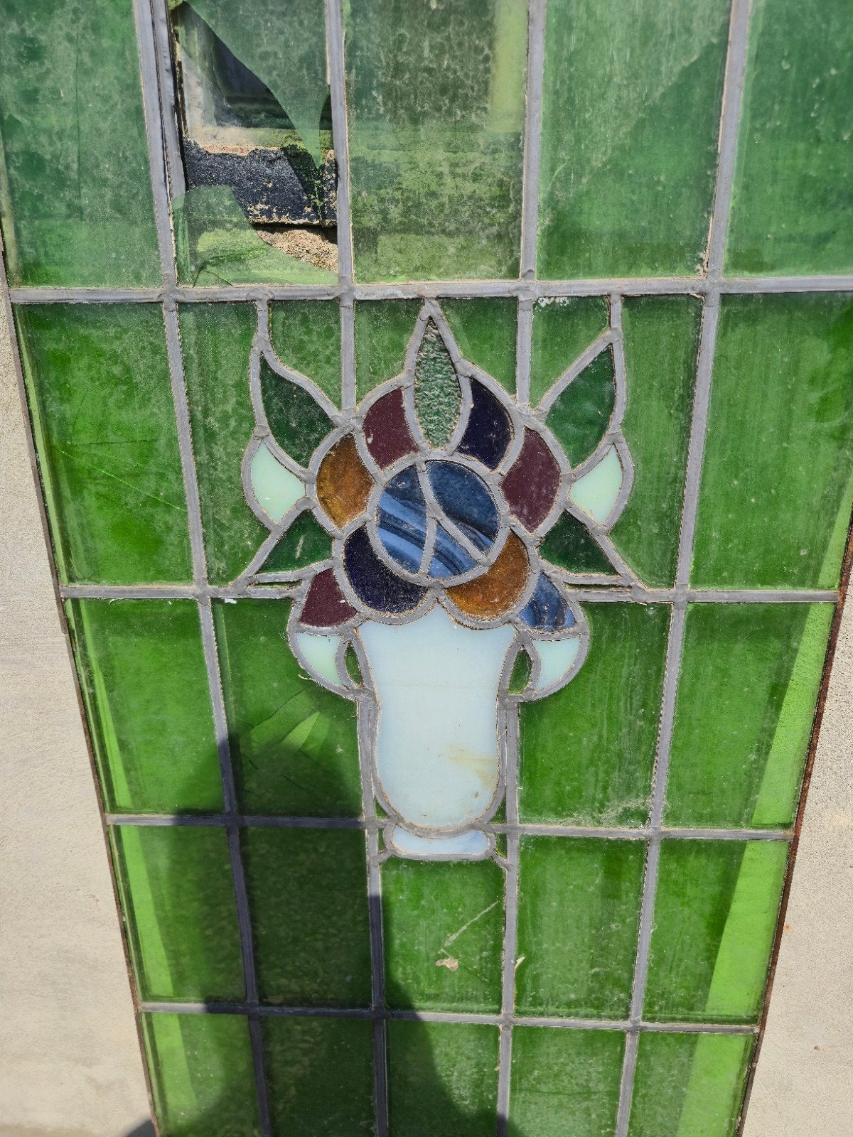 glas in lood schuif deur, Ophalen, Schuifdeur, Glas