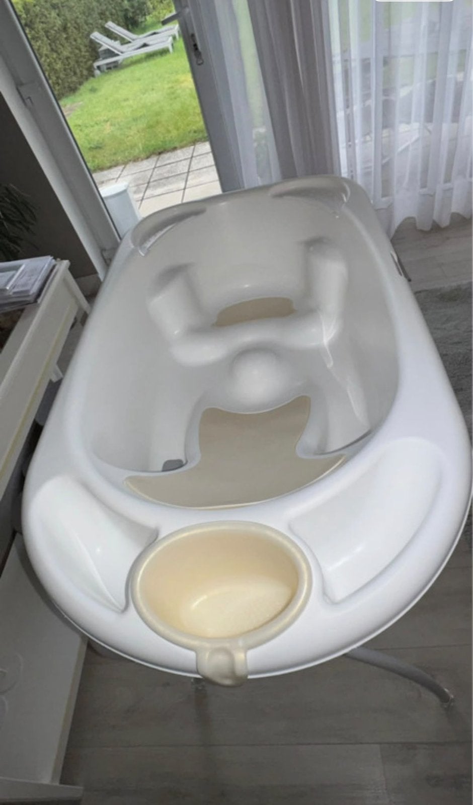 Babybadje met standaard, Enlèvement, Comme neuf, Baignoire, Standard