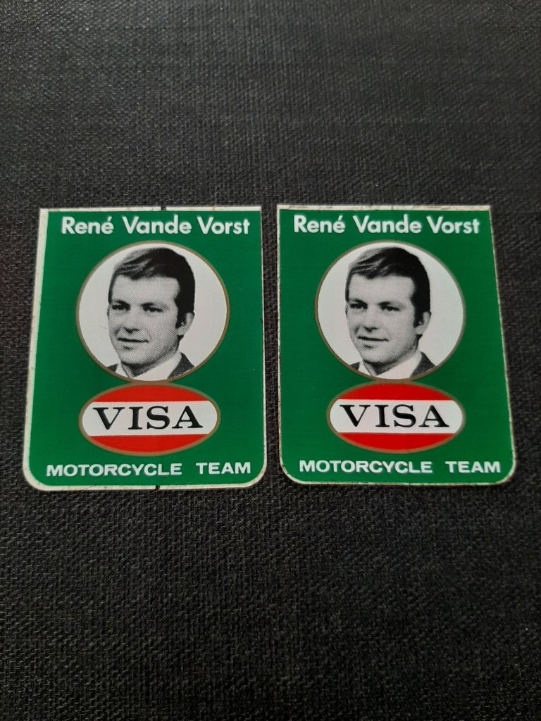 2 stickers Renë Vande Vorst motorcrosser jaren 70, Verzamelen, Ophalen
