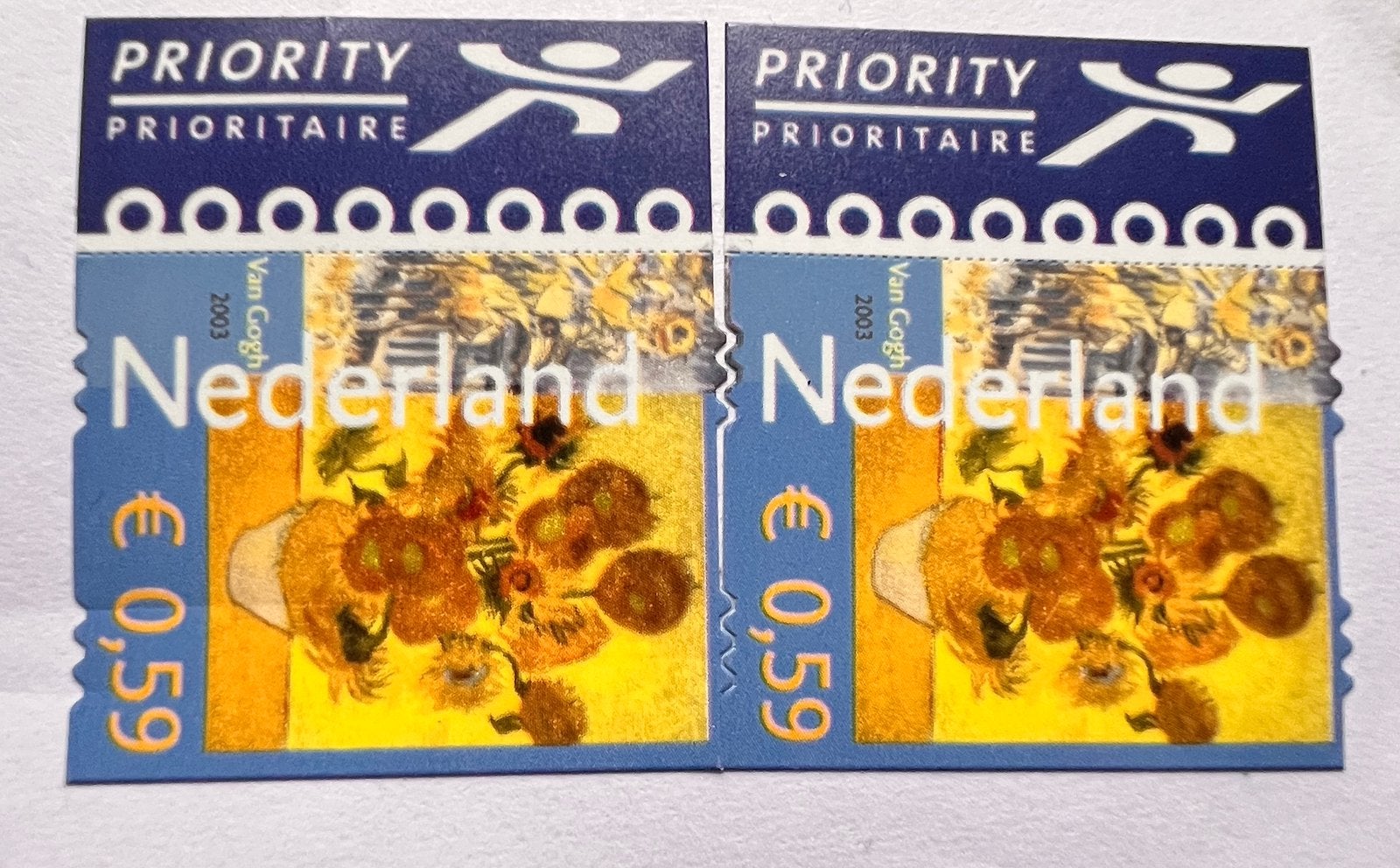 Nederland Postzegels Van Gogh Zonnebloemen 2003, Postzegels en Munten, Ophalen, Na 1940, Postfris