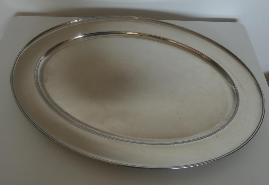 dienblad dienschotel inox groot ovaal 65 cm, Enlèvement, Comme neuf, Ovale, Métal
