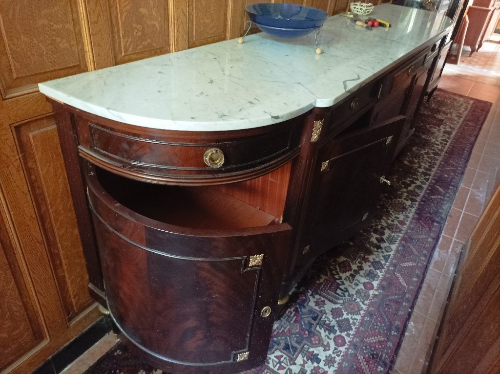 buffet plateau en marbre 270 cm, Antiquités & Art, Antiquités | Meubles | Armoires, Enlèvement