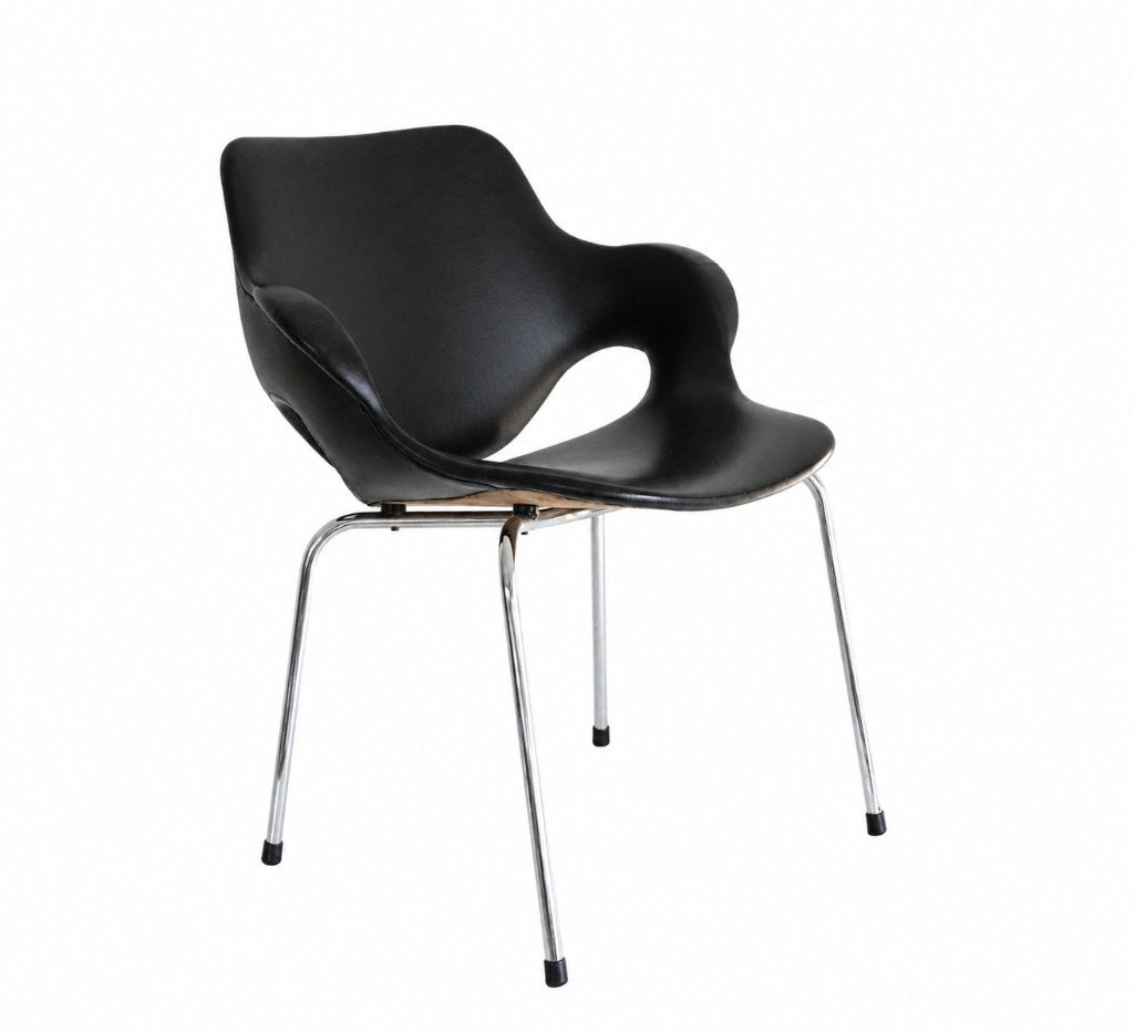 Vintage Meurop buisframe stoel / boris tabacoff stijl, Enlèvement, Chaise, Noir, Plastique