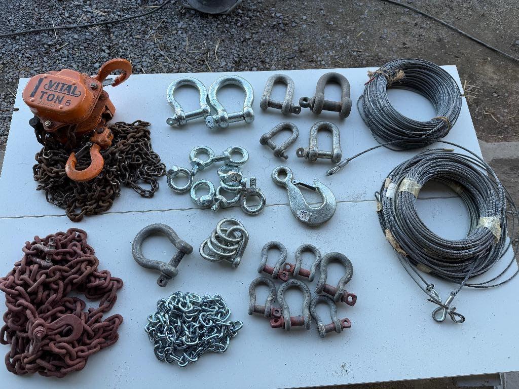 ️🔗⚙️Grote partij hijsmateriaal – takel, kettingen,..️ 🔗⚙️, Doe-het-zelf en Bouw, Ophalen, Zo goed als nieuw, Handmatig