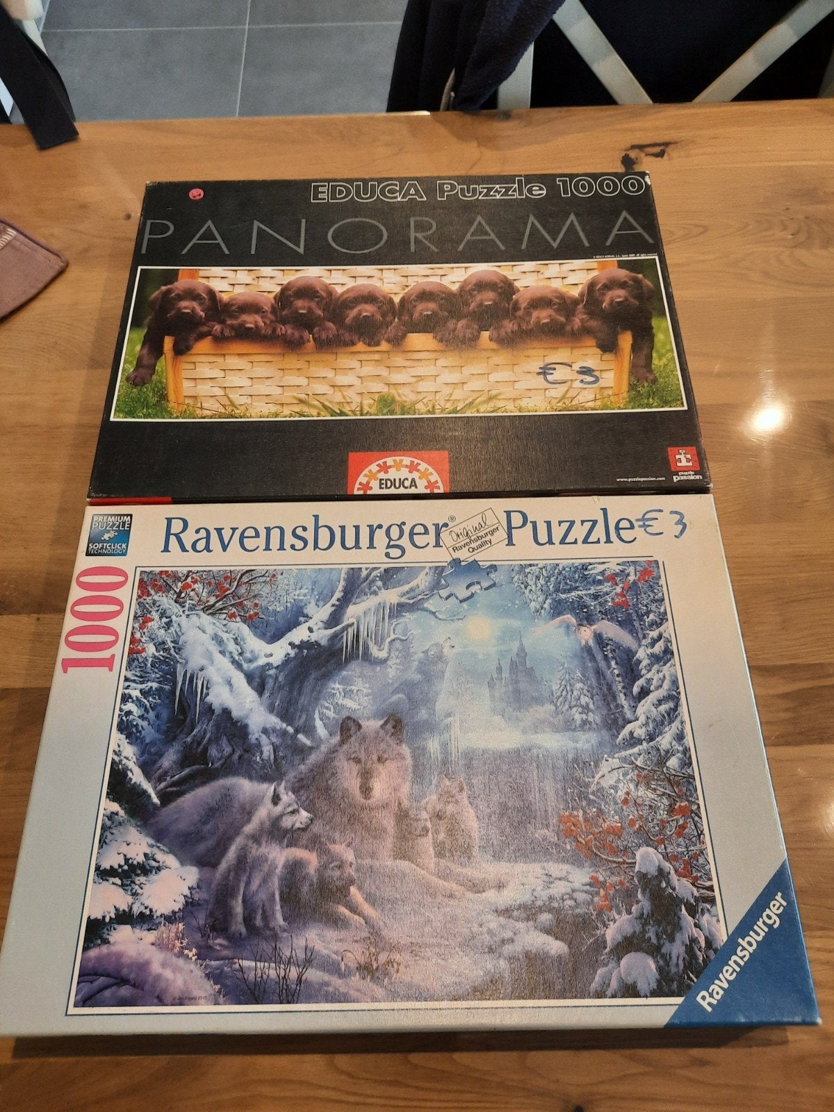2puzzelsvan 1000stukjes, Enlèvement