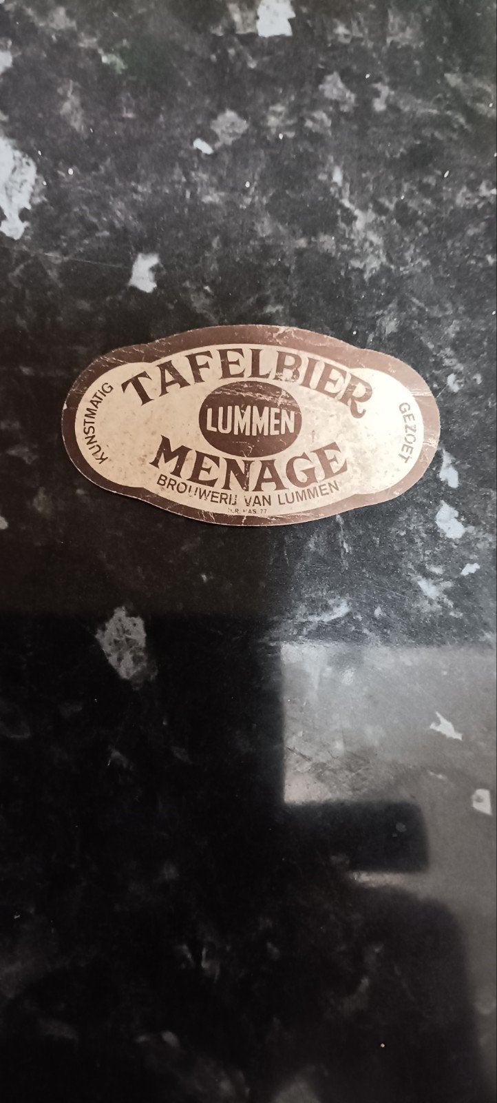 oud bieretiket menage br van Lummen, Enlèvement ou Envoi