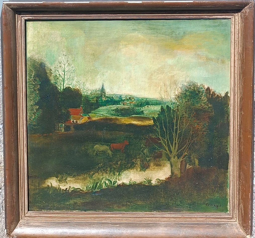 Albert Claeys (1889-1987): Landschap (O/D, 91 x 85 cm), Enlèvement ou Envoi, Signé, Paysage
