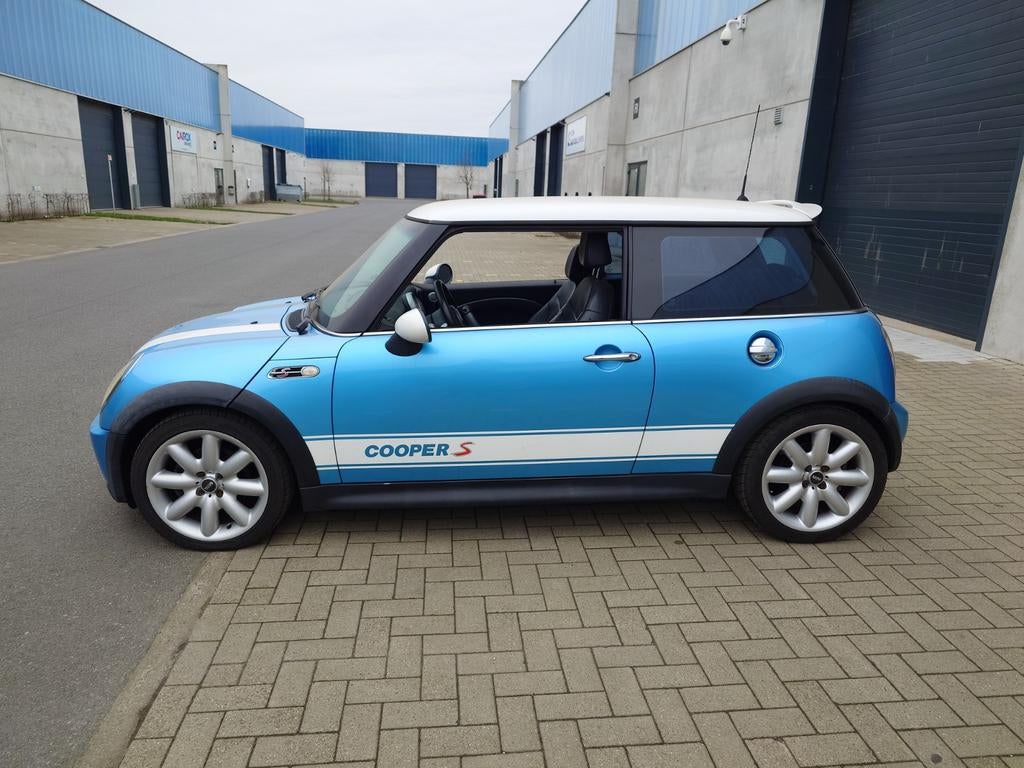 Mini Cooper S 163pk 190.000km, Autos, Mini, Cuir, Achat, Boîte manuelle, Noir