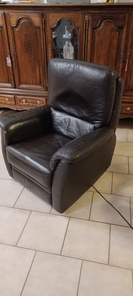 relaxzetel - electrisch te bedienen, Maison & Meubles, Canapés | Salons, 100 à 125 cm, Klassiek, Moins de 150 cm, Banc droit
