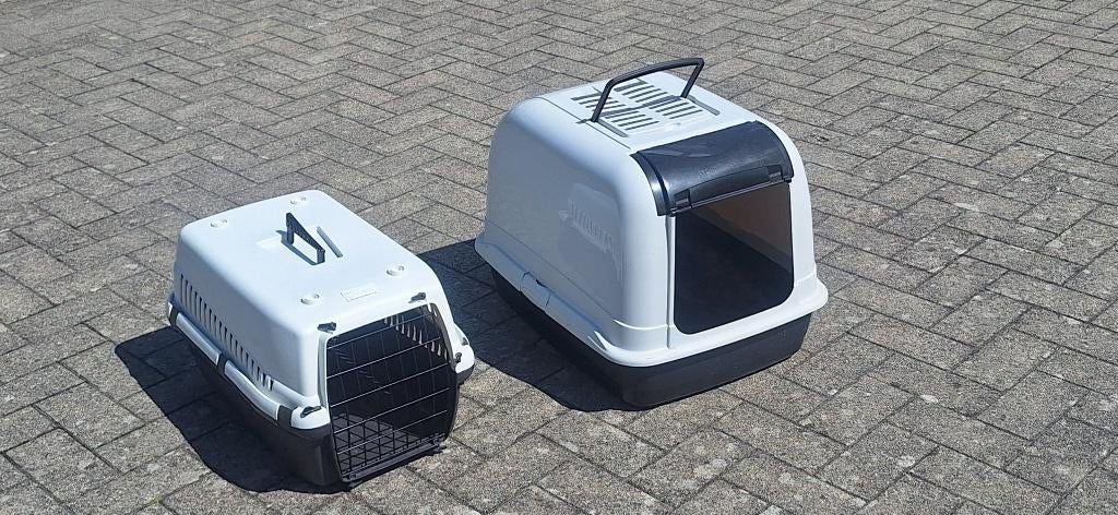 Kattenbak en transportbox, Ophalen, Gebruikt, Gesloten