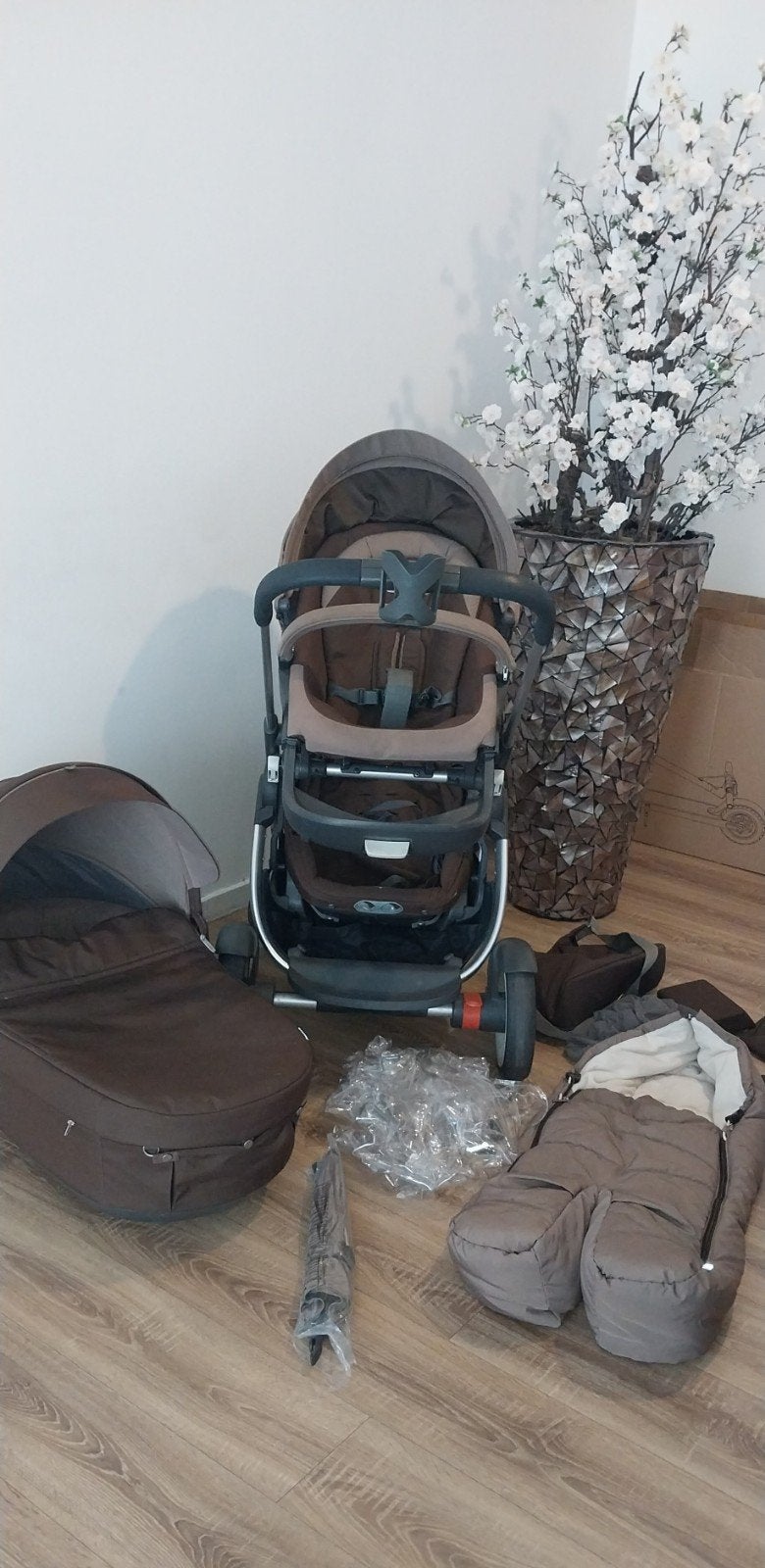Stokke crusi sibling seat brown, Kinderen en Baby's, Zo goed als nieuw, Duowagen, Combiwagen, Ophalen