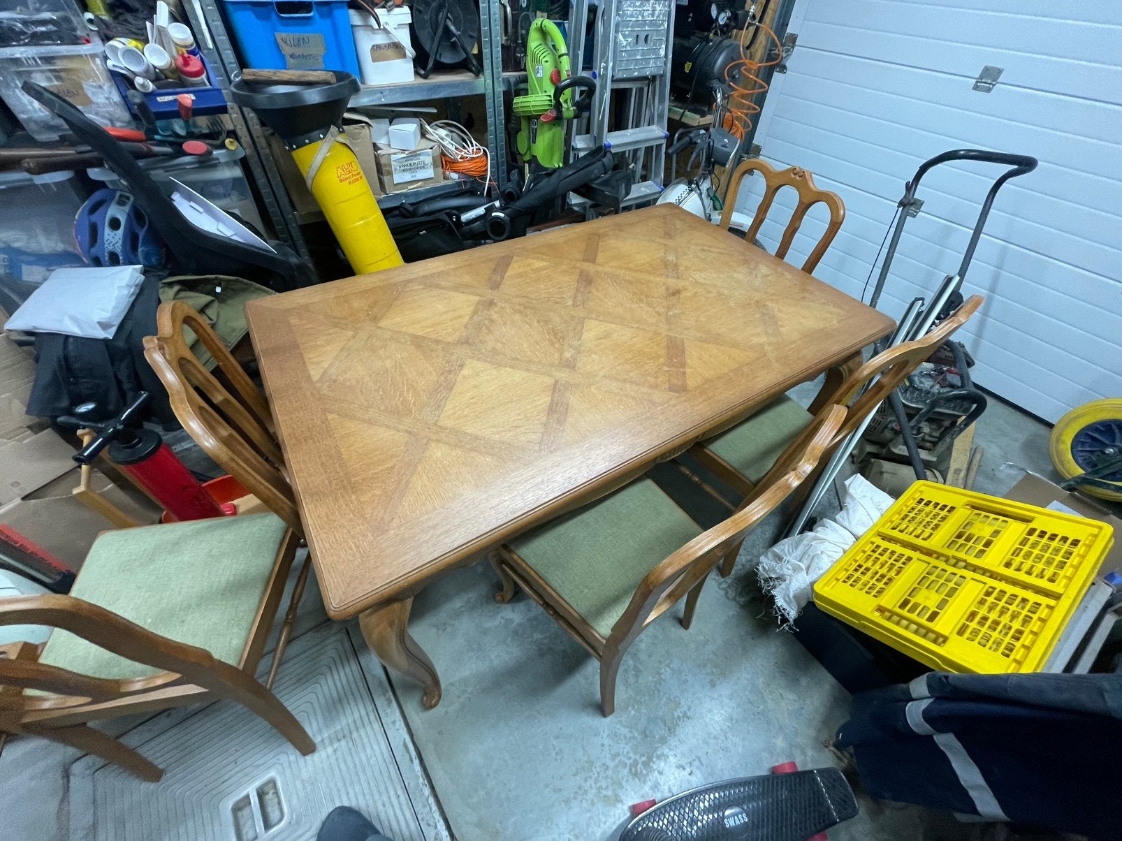 Antieke eettafel voor 6 personen, Huis en Inrichting, Tafels | Eettafels, Ophalen, Gebruikt, 100 tot 150 cm, 50 tot 100 cm