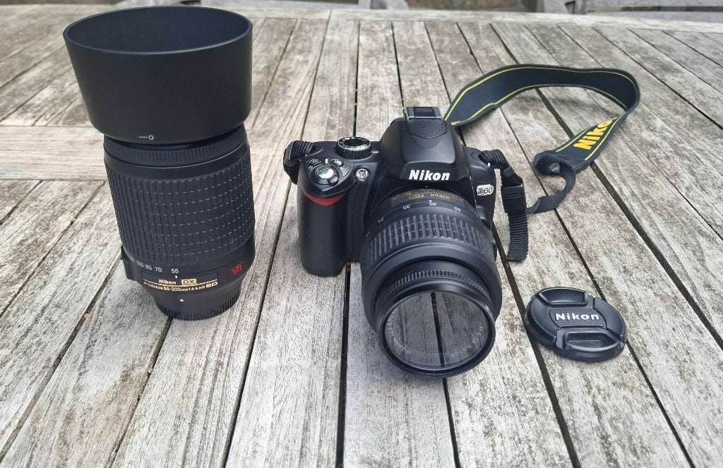 Nikon D60 + 2 lenzen (18-55 + 55-200) – starterspakket, Ophalen, Ingebouwde flitser, Spiegelreflex, 10 megapixels
