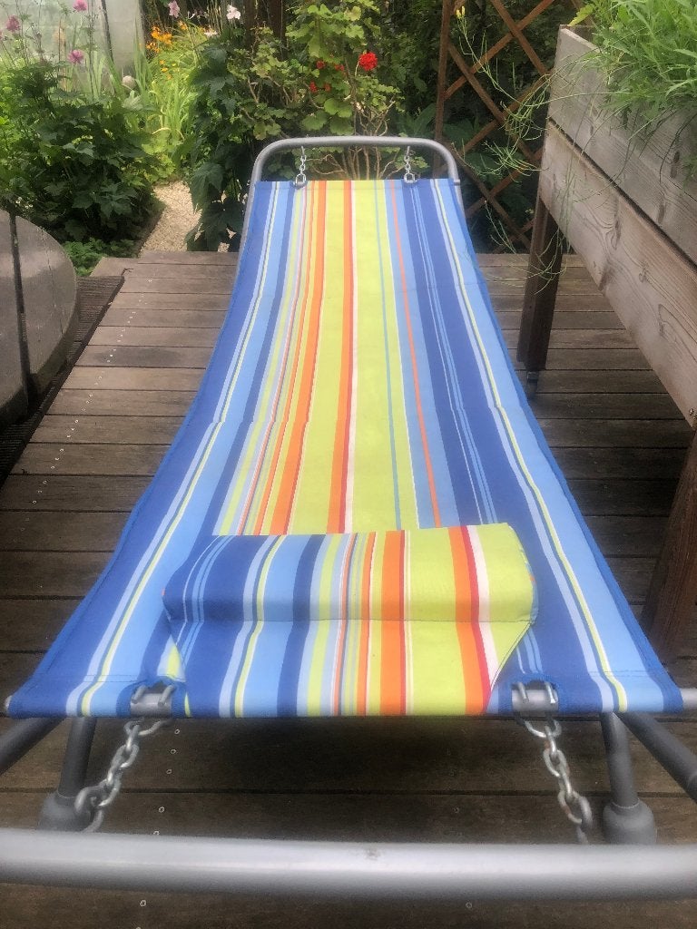 chaise longue de jardin confortable - démontable/avec manuel, Jardin & Terrasse, Chaises longues, Enlèvement ou Envoi, Comme neuf
