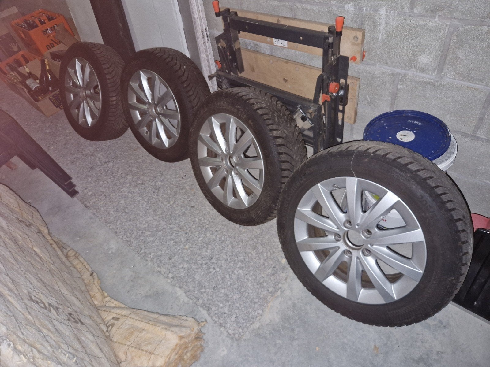 4 roues hiver Mercedes CLA – Jantes alu 16" + Continental Wi, Enlèvement, Utilisé, Voiture, Autres marques