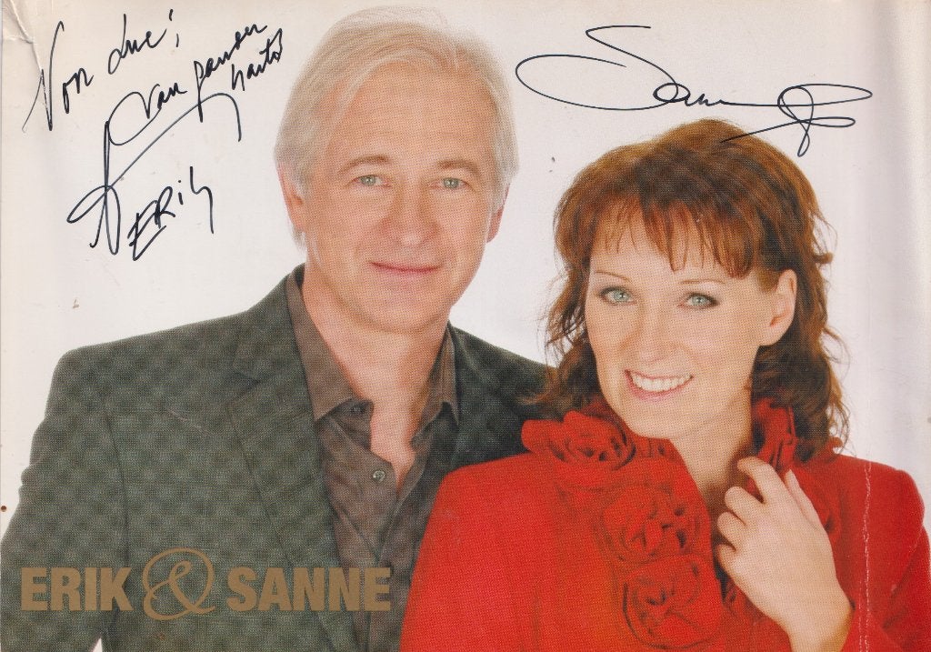 Erik Van Neygen & Sanne - Postkaart Zanger – Gesigneerd, Verzamelen, Muziek, Artiesten en Beroemdheden, Gebruikt, Foto of Kaart