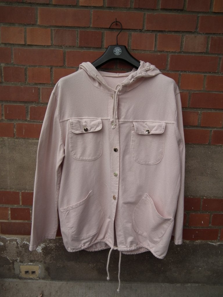 roze jas met capuchon .95% katoen (Paprika) maat M/L, Verzenden, Maat 42/44 (L), Zo goed als nieuw, Roze