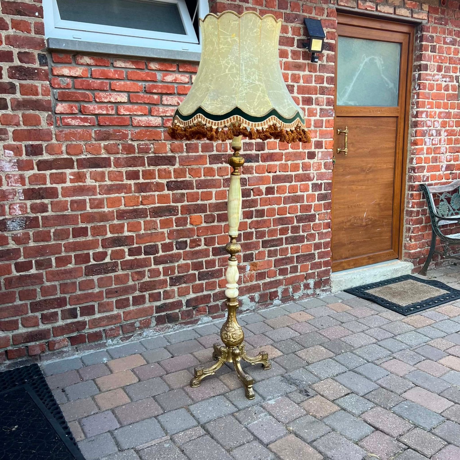 Lampe en cuivre avec marbre, Antiquités & Art, Enlèvement