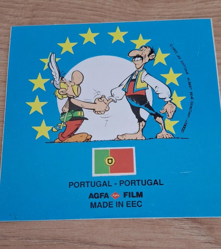 Vintage sticker verzameling Agfa Asterix Obelix Portugal, Verzamelen, Ophalen of Verzenden, Zo goed als nieuw, Strip of Tekenfilm