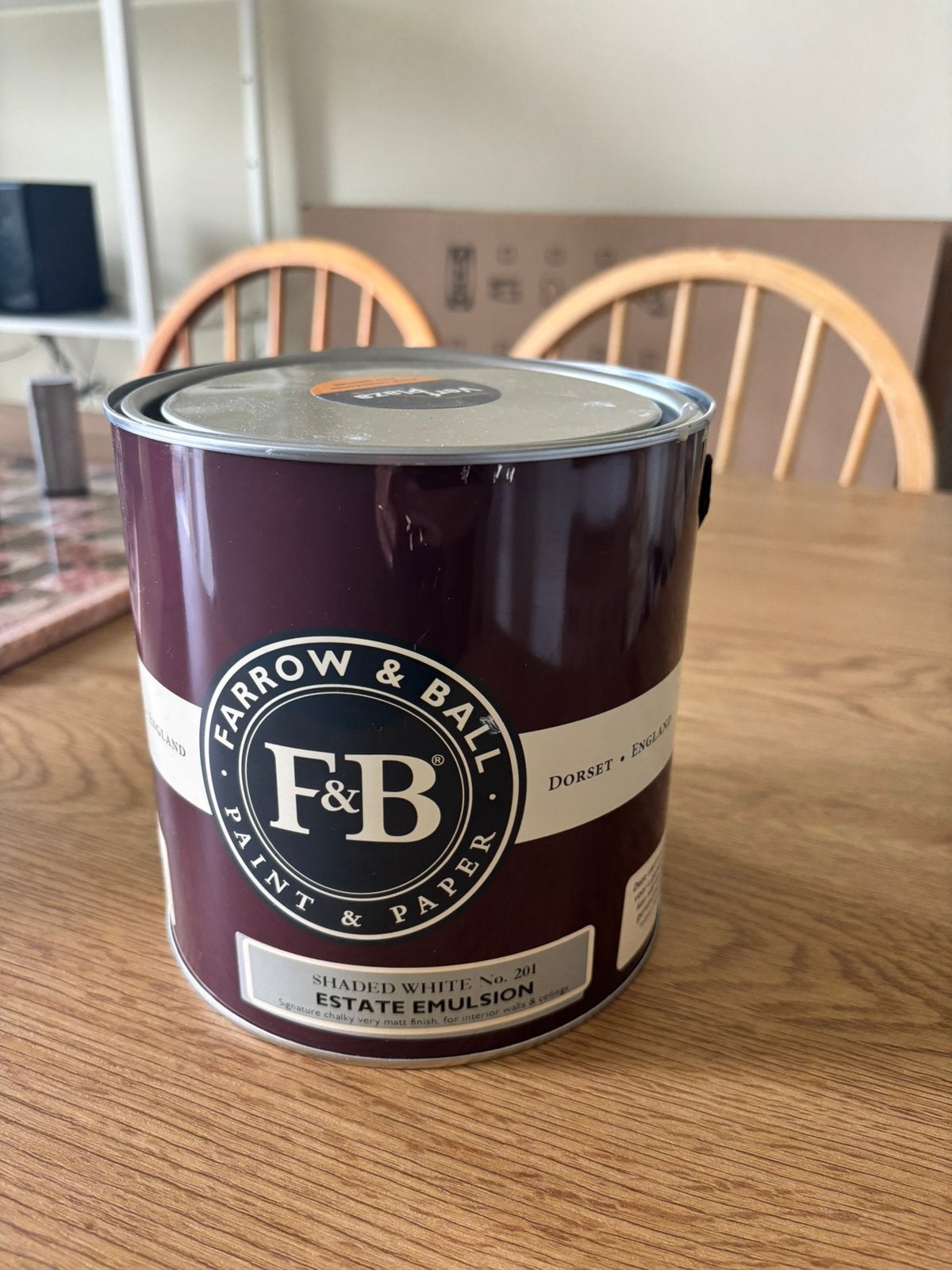 Farrow & Ball Shaded White n 201 — Estate Emulsion 2,5 L, Bricolage & Construction, Enlèvement, Comme neuf