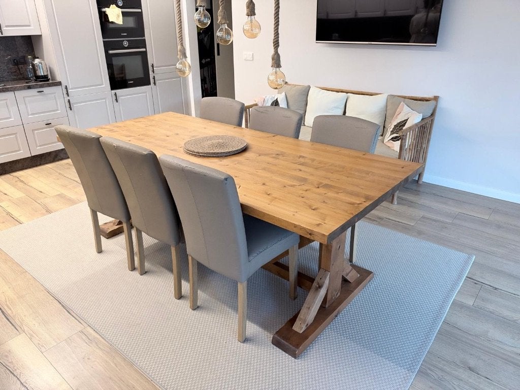 Gratis 6 leren eetkamerstoelen met eiken poten, Ophalen